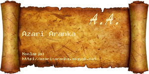 Azari Aranka névjegykártya