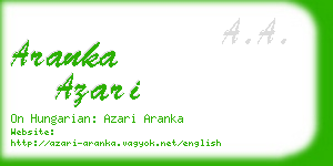 aranka azari business card